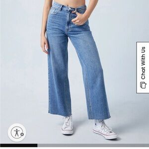 Pacsun Crop Wide Leg Medium Wash Jeans